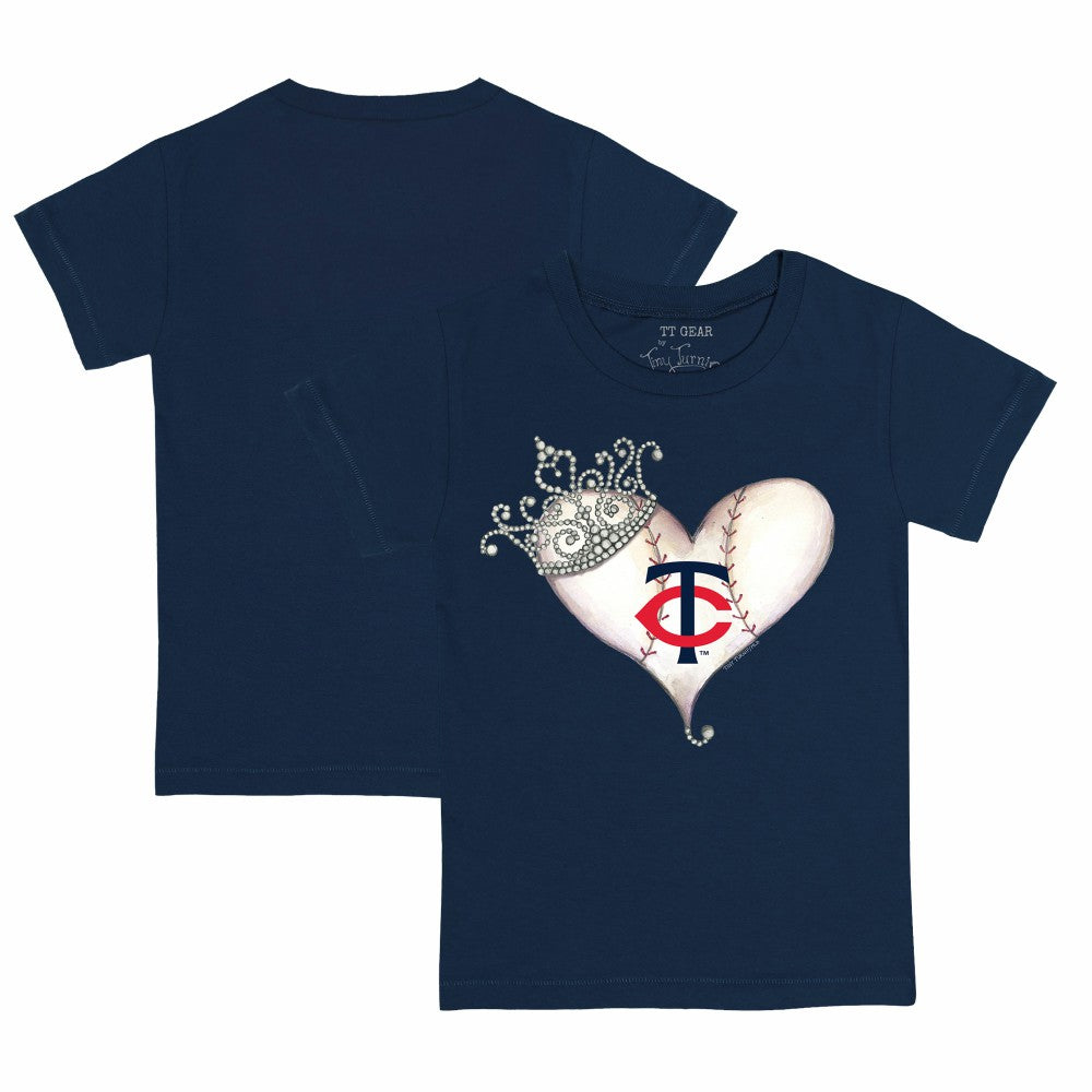 Minnesota Twins Tiny Turnip Youth Tiara Heart T-Shirt - Navy - MLB on Sale