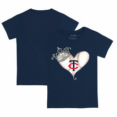 Minnesota Twins Tiny Turnip Youth Tiara Heart T-Shirt - Navy - MLB on Sale
