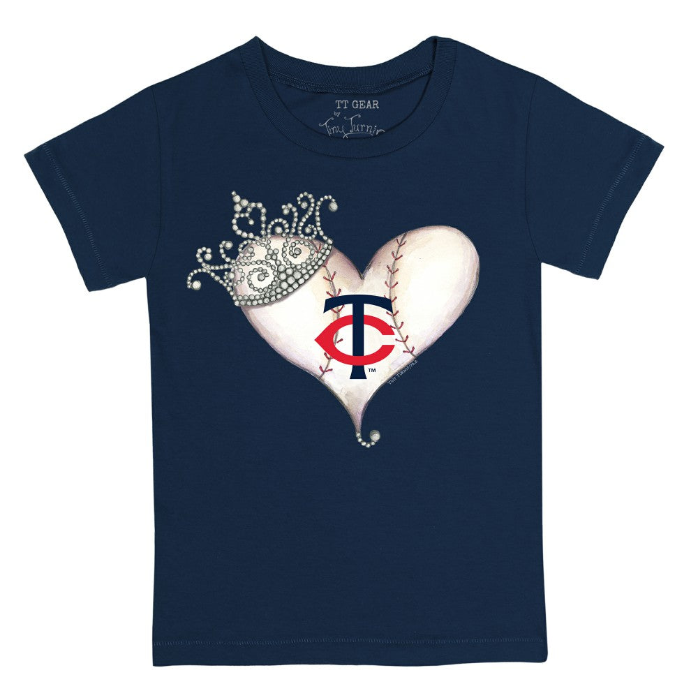 Minnesota Twins Tiny Turnip Youth Tiara Heart T-Shirt - Navy - MLB on Sale