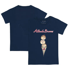 Atlanta Braves Tiny Turnip Youth Triple Scoop T-Shirt - Navy - MLB on Sale