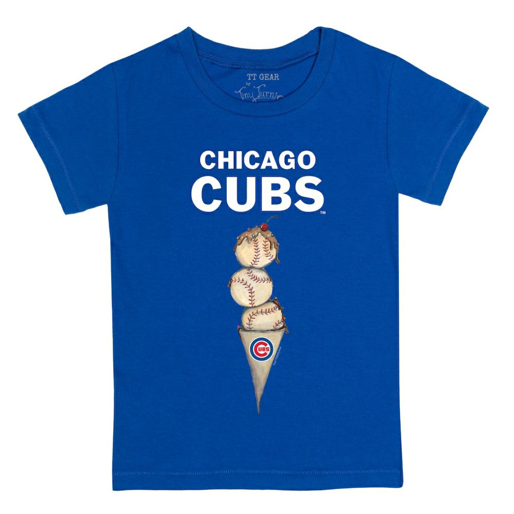 Chicago Cubs Tiny Turnip Youth Triple Scoop T-Shirt - Royal - MLB Discount