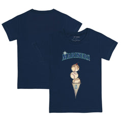 Seattle Mariners Tiny Turnip Youth Triple Scoop T-Shirt - Navy - MLB Discount