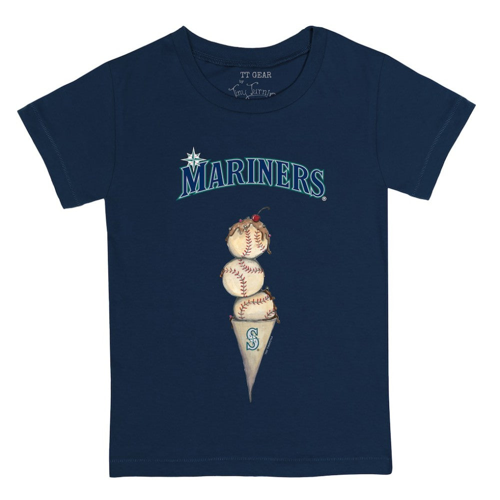 Seattle Mariners Tiny Turnip Youth Triple Scoop T-Shirt - Navy - MLB Discount