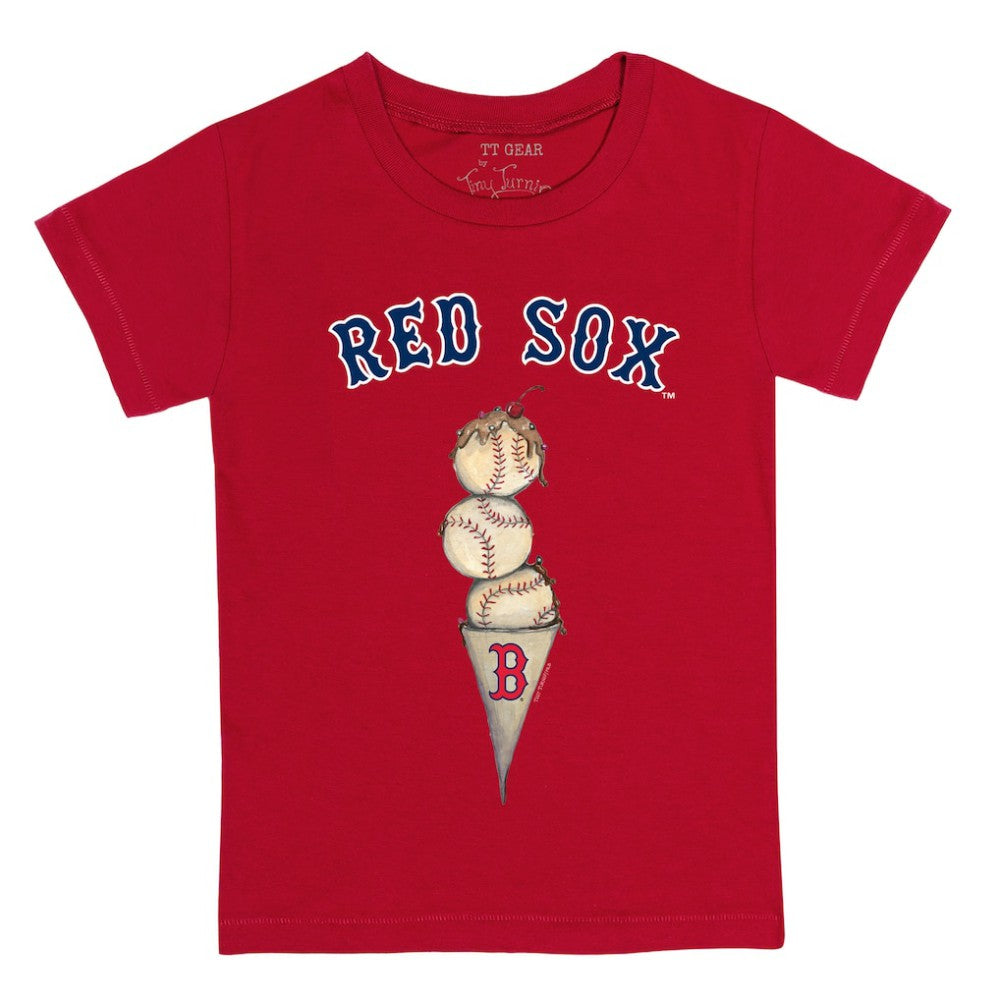 Boston Red Sox Tiny Turnip Youth Triple Scoop T-Shirt - Red - MLB Discount