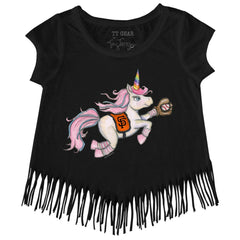 San Francisco Giants Tiny Turnip Girls Youth Unicorn Fringe T-Shirt - Black - MLB Online