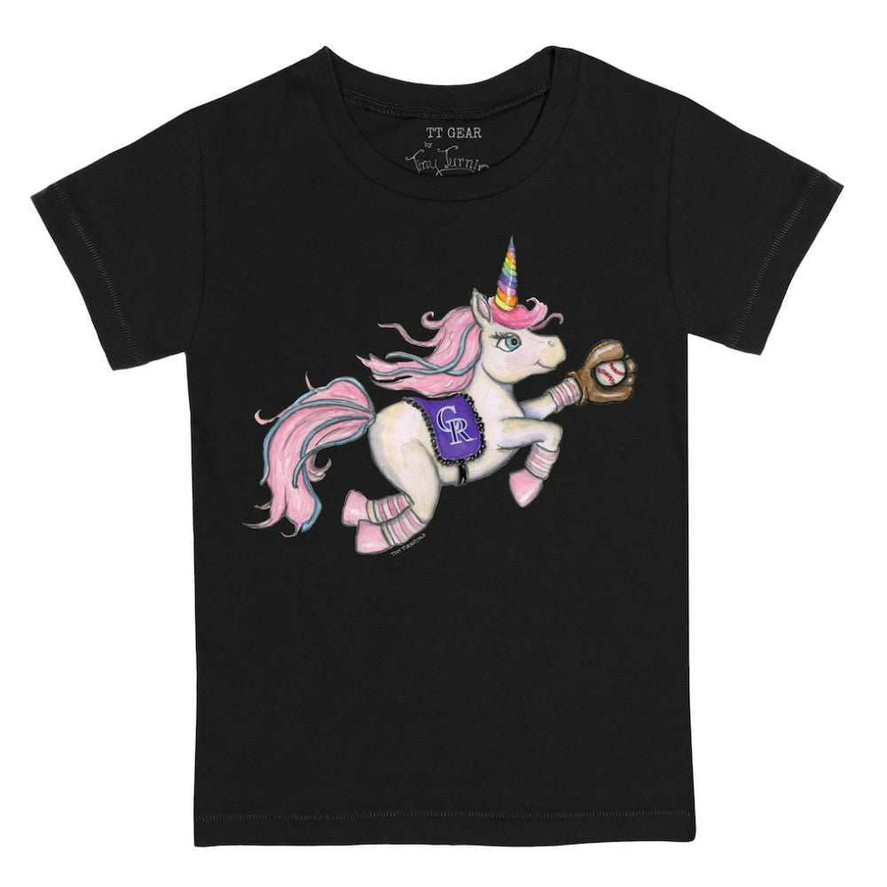 Colorado Rockies Tiny Turnip Youth Unicorn T-Shirt - Black - MLB Sale