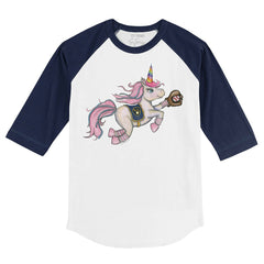 Milwaukee Brewers Tiny Turnip Youth Unicorn 3/4-Sleeve Raglan T-Shirt - White/Navy - MLB Discount