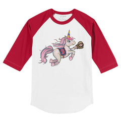 Boston Red Sox Tiny Turnip Youth Unicorn 3/4-Sleeve Raglan T-Shirt - White/Red - MLB Online