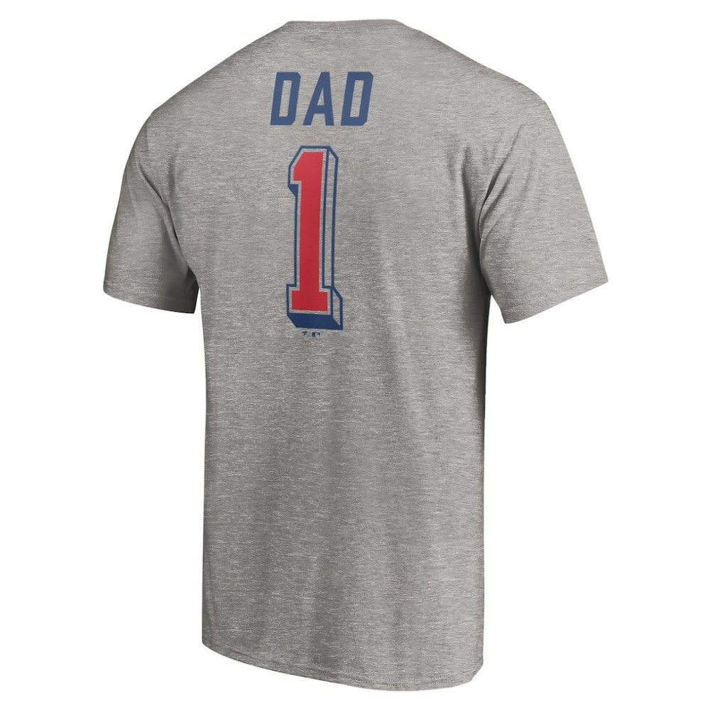 Chicago Cubs Number One Dad T-Shirt - Heather Gray - MLB Online