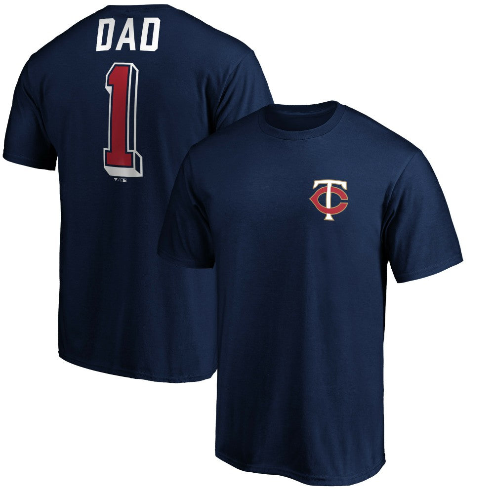 Minnesota Twins Number One Dad T-Shirt - Navy - MLB Discount