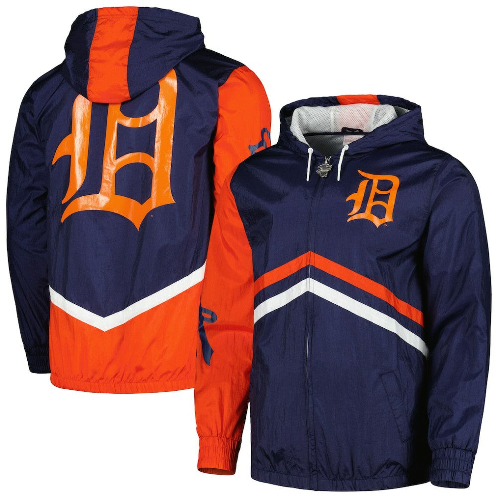 Detroit Tigers Mitchell & Ness Undeniable Full-Zip Hoodie Windbreaker Jacket - Navy - Mitchell & Ness Online