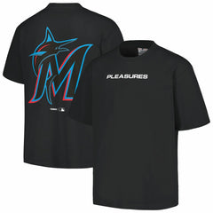 Miami Marlins PLEASURES Ballpark T-Shirt - Black - MLB Lifestyle