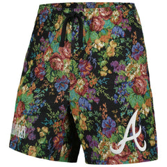 Atlanta Braves PLEASURES Floral Shorts - Black - MLB Lifestyle