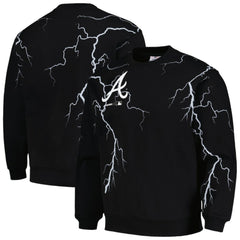 Atlanta Braves PLEASURES Lightning Crewneck Pullover Sweatshirt - Black - MLB Online