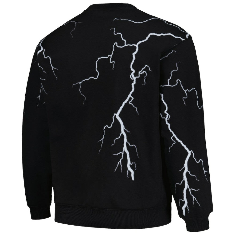 Chicago White Sox PLEASURES Lightning Crewneck Pullover Sweatshirt - Black - MLB Discount