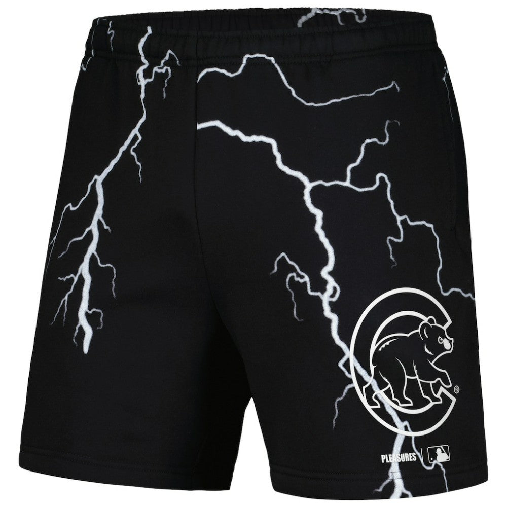 Chicago Cubs PLEASURES Lightning Shorts - Black - MLB Sale