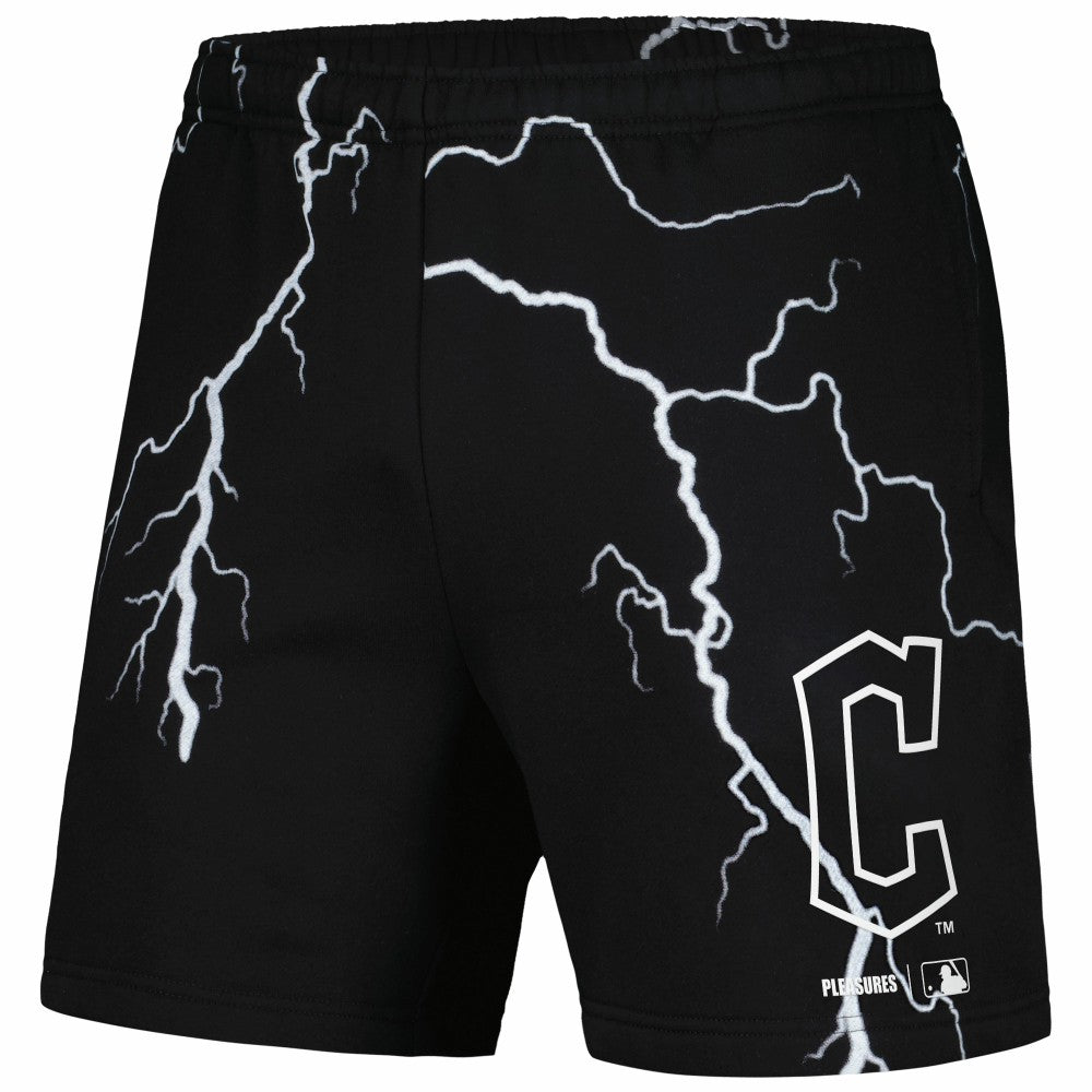 Cleveland Guardians PLEASURES Lightning Shorts - Black - MLB Discount