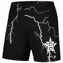 Houston Astros PLEASURES Lightning Shorts - Black - MLB Lifestyle