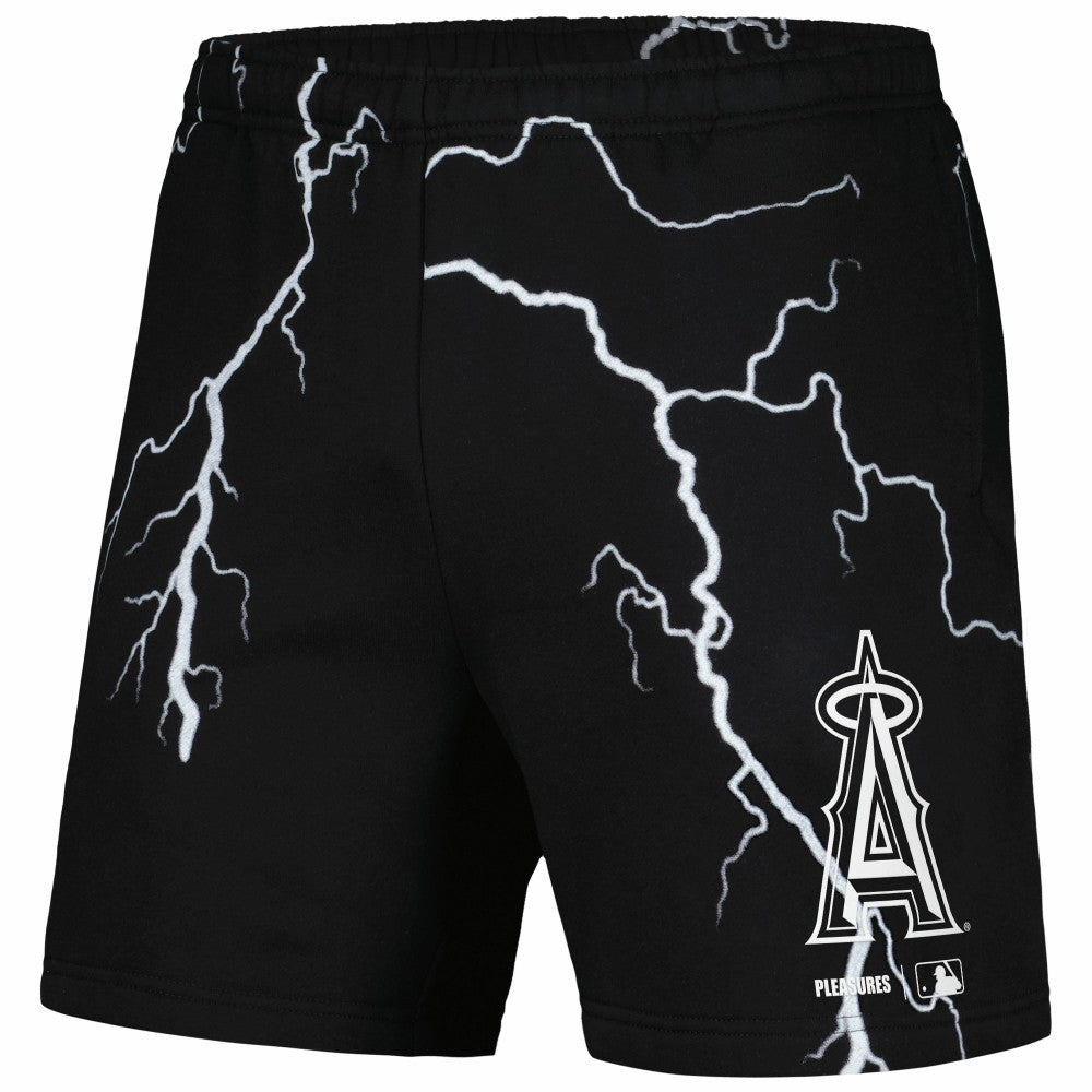Los Angeles Angels PLEASURES Lightning Shorts - Black - MLB Lifestyle