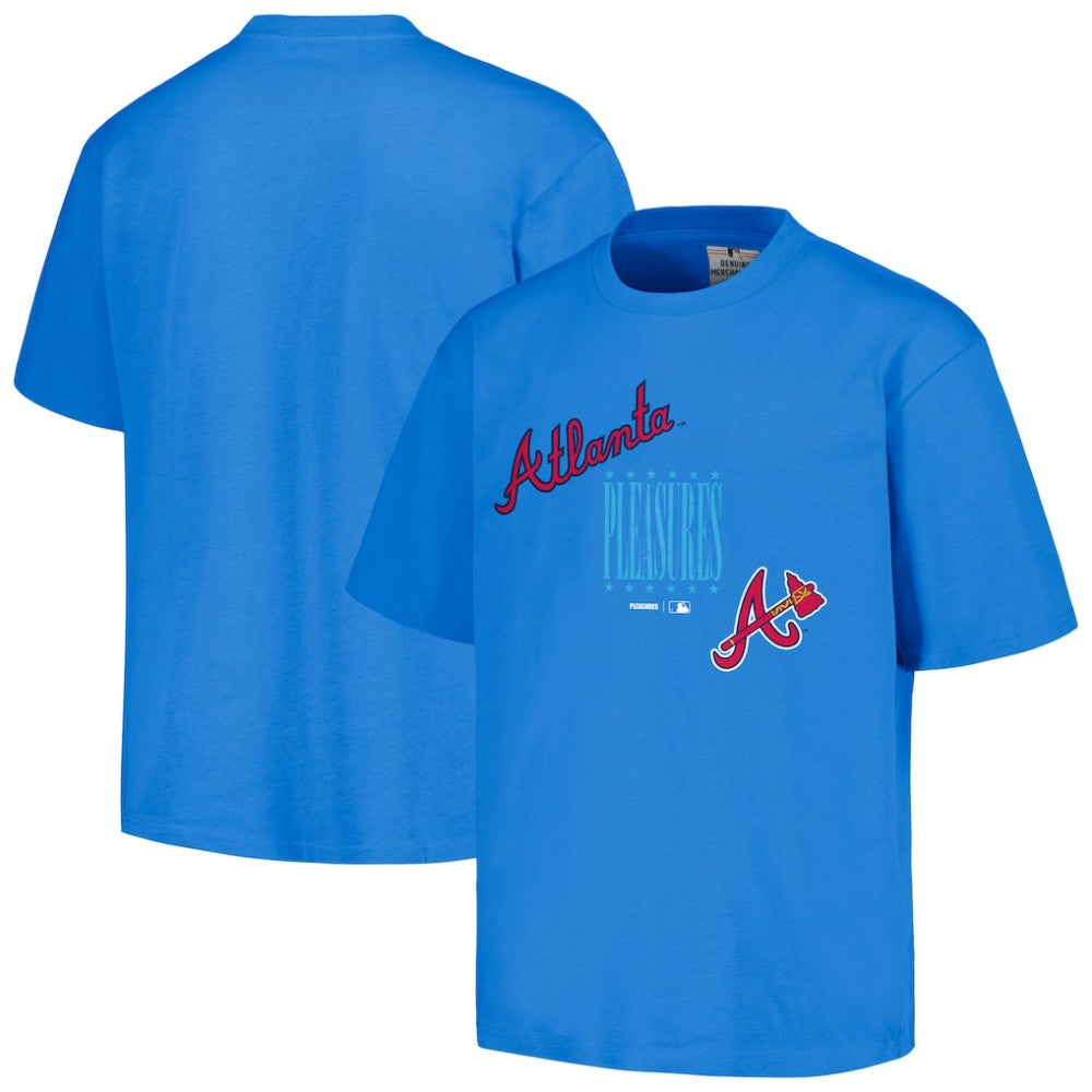 Atlanta Braves PLEASURES Repurpose T-Shirt - Blue - MLB on Sale
