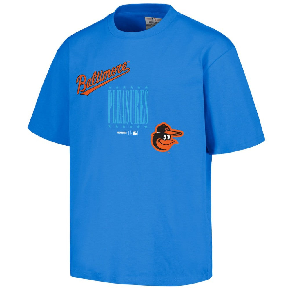 Baltimore Orioles PLEASURES Repurpose T-Shirt - Blue - MLB on Sale