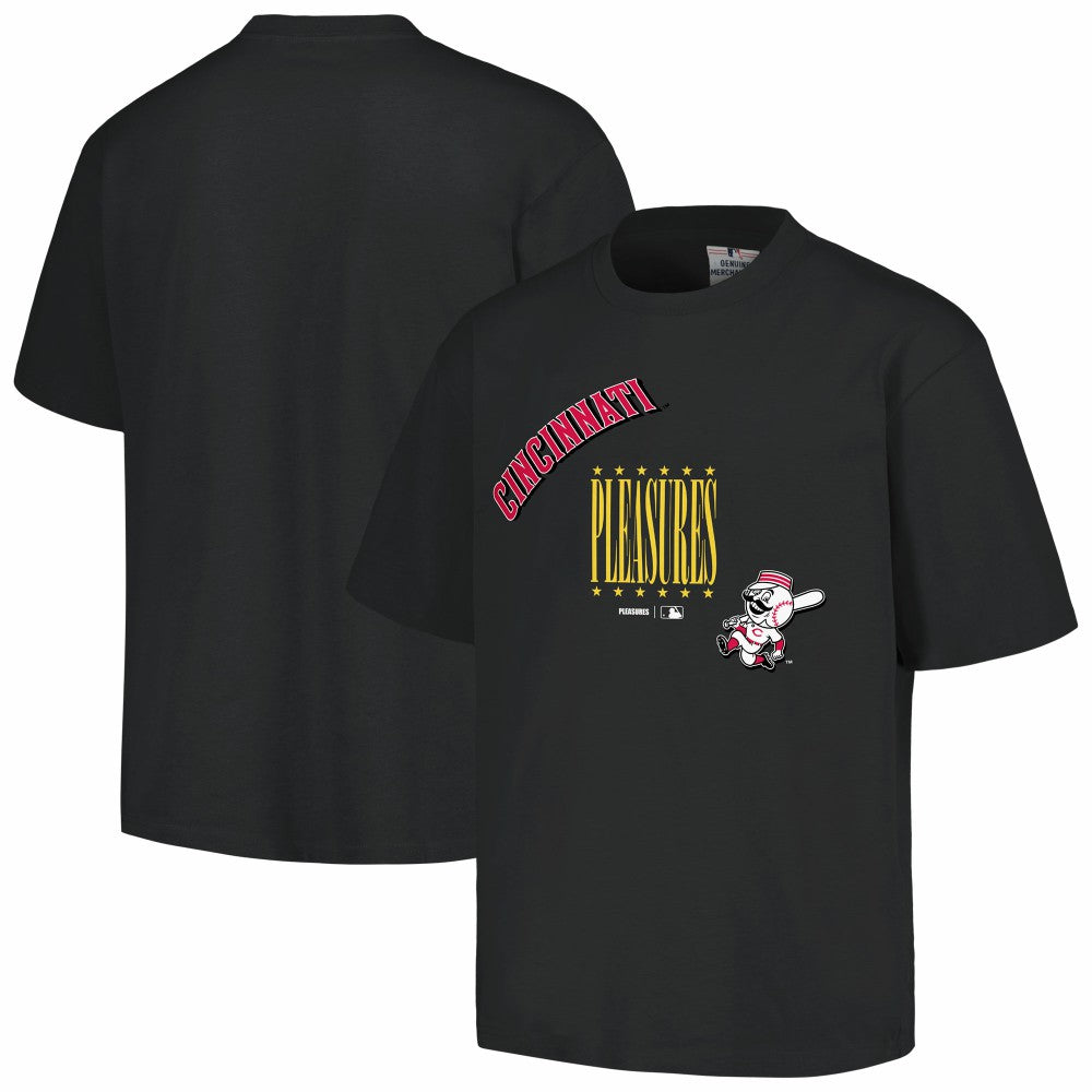 Cincinnati Reds PLEASURES Repurpose T-Shirt - Black - MLB Sale