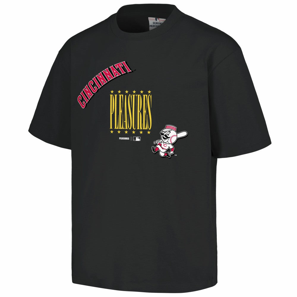 Cincinnati Reds PLEASURES Repurpose T-Shirt - Black - MLB Sale