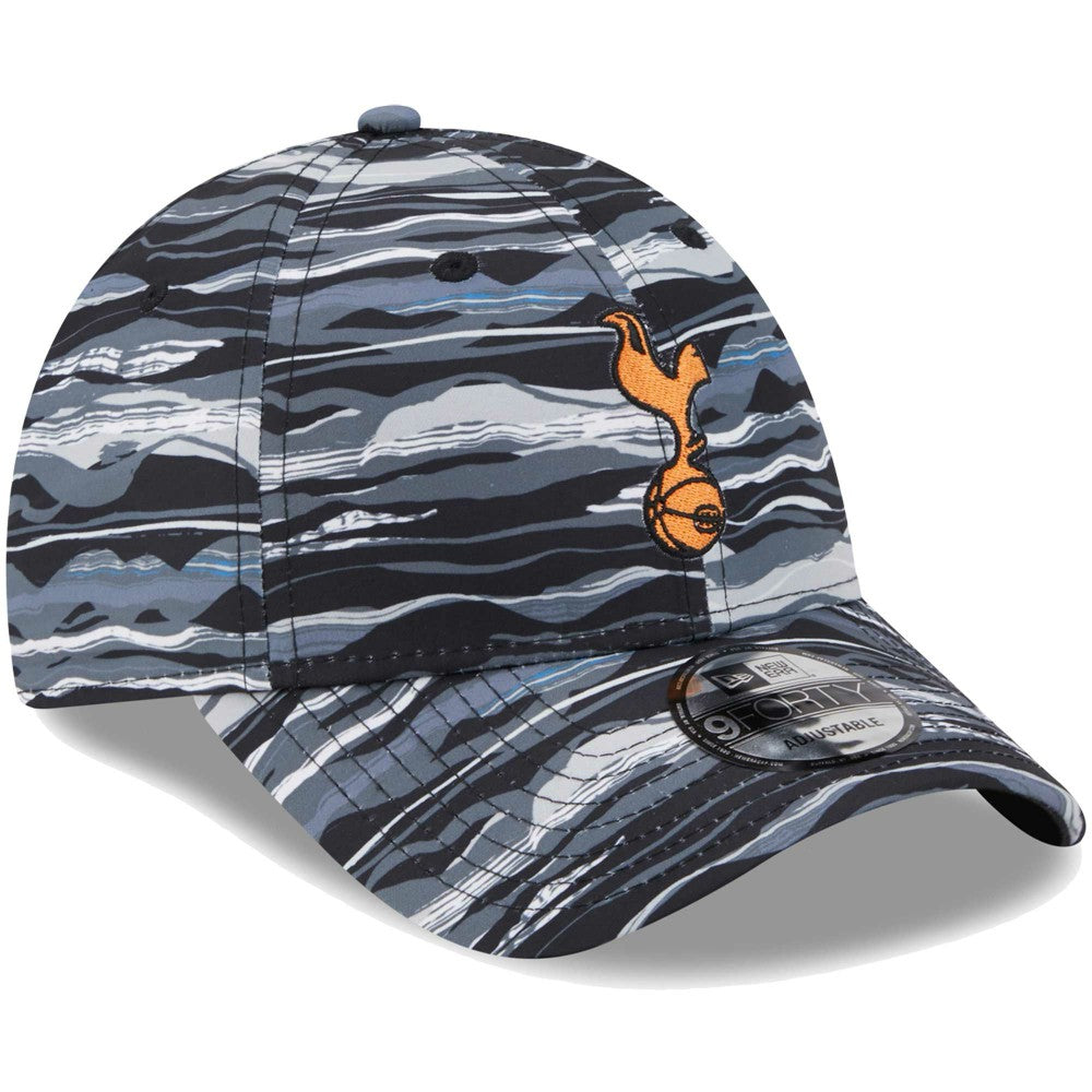 Tottenham Hotspur New Era Wave All Over Print 9FORTY Adjustable Hat Black - New Era for sale