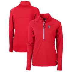 Philadelphia Phillies Cutter & Buck Women's Americana Logo Adapt Eco Knit Stretch Recycled Half-Zip Pullover Top - Red - MLB Discount