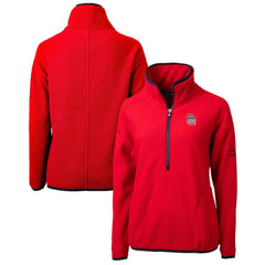San Diego Padres Cutter & Buck Women's Americana Logo Cascade Eco Sherpa Fleece Half-Zip Pullover Jacket - Red - MLB on Sale
