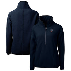 Texas Rangers Cutter & Buck Women's Americana Logo Cascade Eco Sherpa Fleece Half-Zip Pullover Jacket - Navy - MLB Online