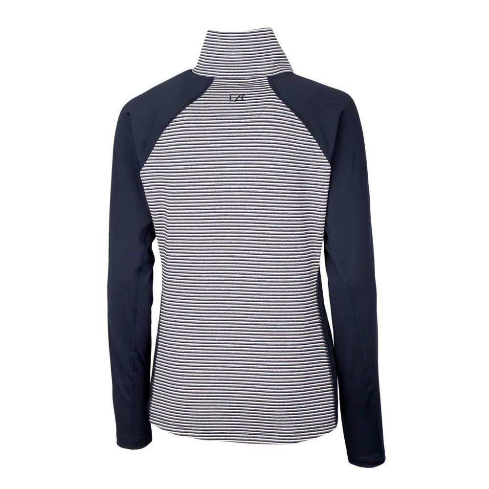 Milwaukee Brewers Cutter & Buck Women's Americana Logo Forge Tonal Stripe Stretch Half-Zip Pullover Top - Navy - MLB Sale