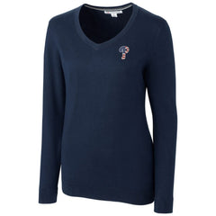 Philadelphia Phillies Cutter & Buck Women's Americana Logo Lakemont Tri-Blend V-Neck Pullover Sweater - Navy - MLB Sale
