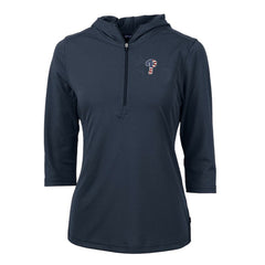 Philadelphia Phillies Cutter & Buck Women's Americana Logo DryTec Virtue Eco Pique Recycled Half-Zip Pullover Hoodie - Navy - MLB Discount