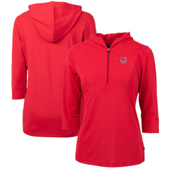 Minnesota Twins Cutter & Buck Women's Americana Logo DryTec Virtue Eco Pique Recycled Half-Zip Pullover Hoodie - Red - MLB on Sale
