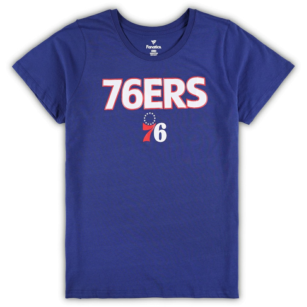 Philadelphia 76ers Women's Plus Size T-Shirt & Shorts Combo Set Royal/Heather Gray | Fanatics Lifestyle