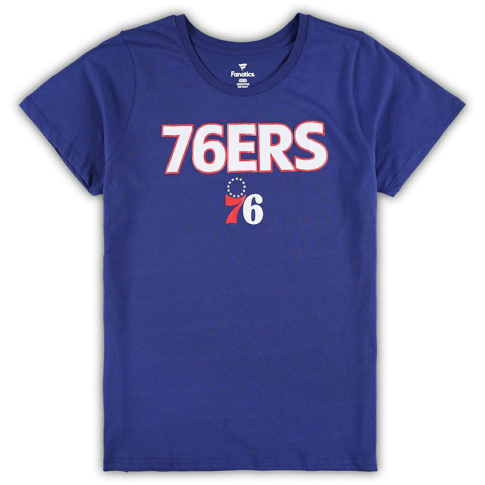 Philadelphia 76ers Women's Plus Size T-Shirt & Shorts Combo Set Royal/Heather Gray | Fanatics Lifestyle