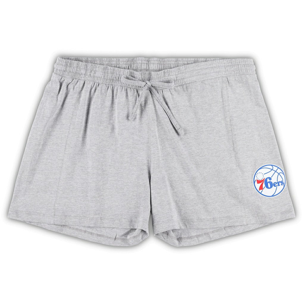 Philadelphia 76ers Women's Plus Size T-Shirt & Shorts Combo Set Royal/Heather Gray | Fanatics Lifestyle