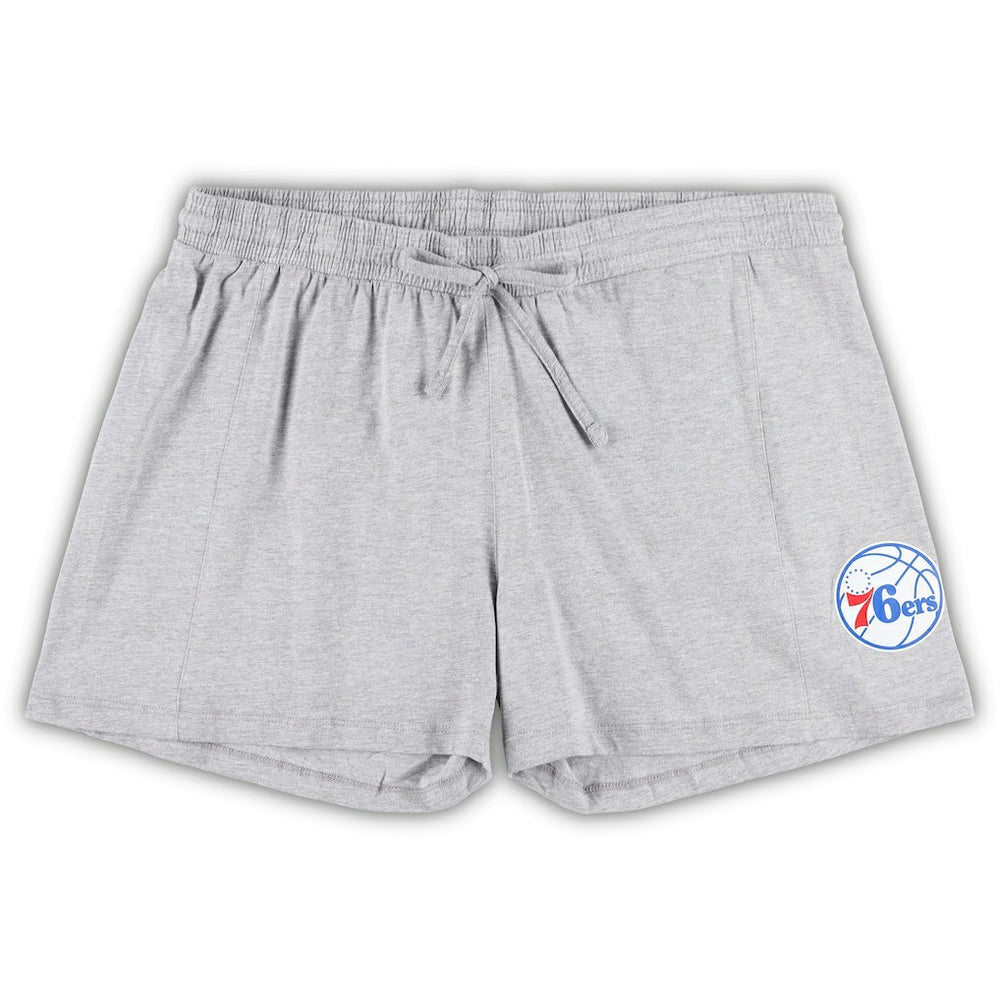 Philadelphia 76ers Women's Plus Size T-Shirt & Shorts Combo Set Royal/Heather Gray | Fanatics Lifestyle