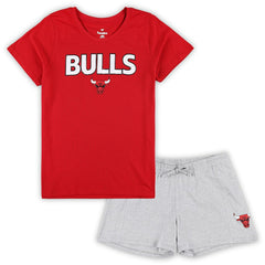 Chicago Bulls Women's Plus Size T-Shirt & Shorts Combo Set for sale Red/Heather Gray | Fanatics Near Me
