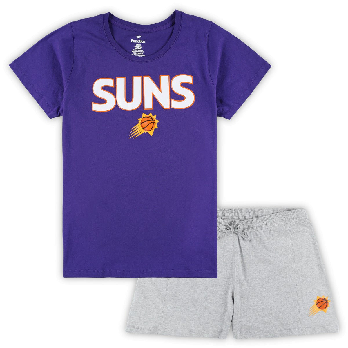 Phoenix Suns Women's Plus Size T-Shirt & Shorts Combo Set Purple/Heather Gray | Fanatics