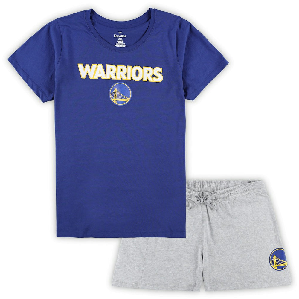 Golden State Warriors Women's Plus Size T-Shirt & Shorts Combo Set for sale Royal/Heather Gray | Fanatics outlet