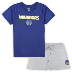 Golden State Warriors Women's Plus Size T-Shirt & Shorts Combo Set for sale Royal/Heather Gray | Fanatics outlet
