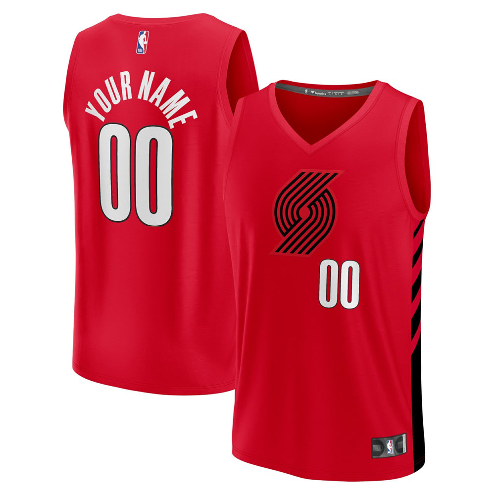 Portland Trail Blazers Fast Break Custom Replica Jersey Red Statement Edition | Fanatics outlet