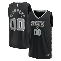 San Antonio Spurs Fast Break Custom Replica Jersey Black Statement Edition | Fanatics for sale