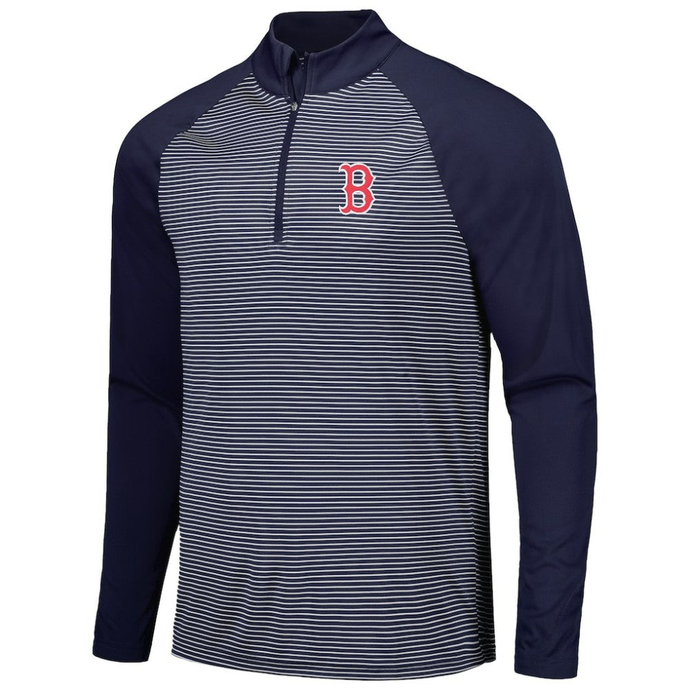 Boston Red Sox Levelwear Charter Striped Raglan Quarter-Zip Top - Navy - MLB Online
