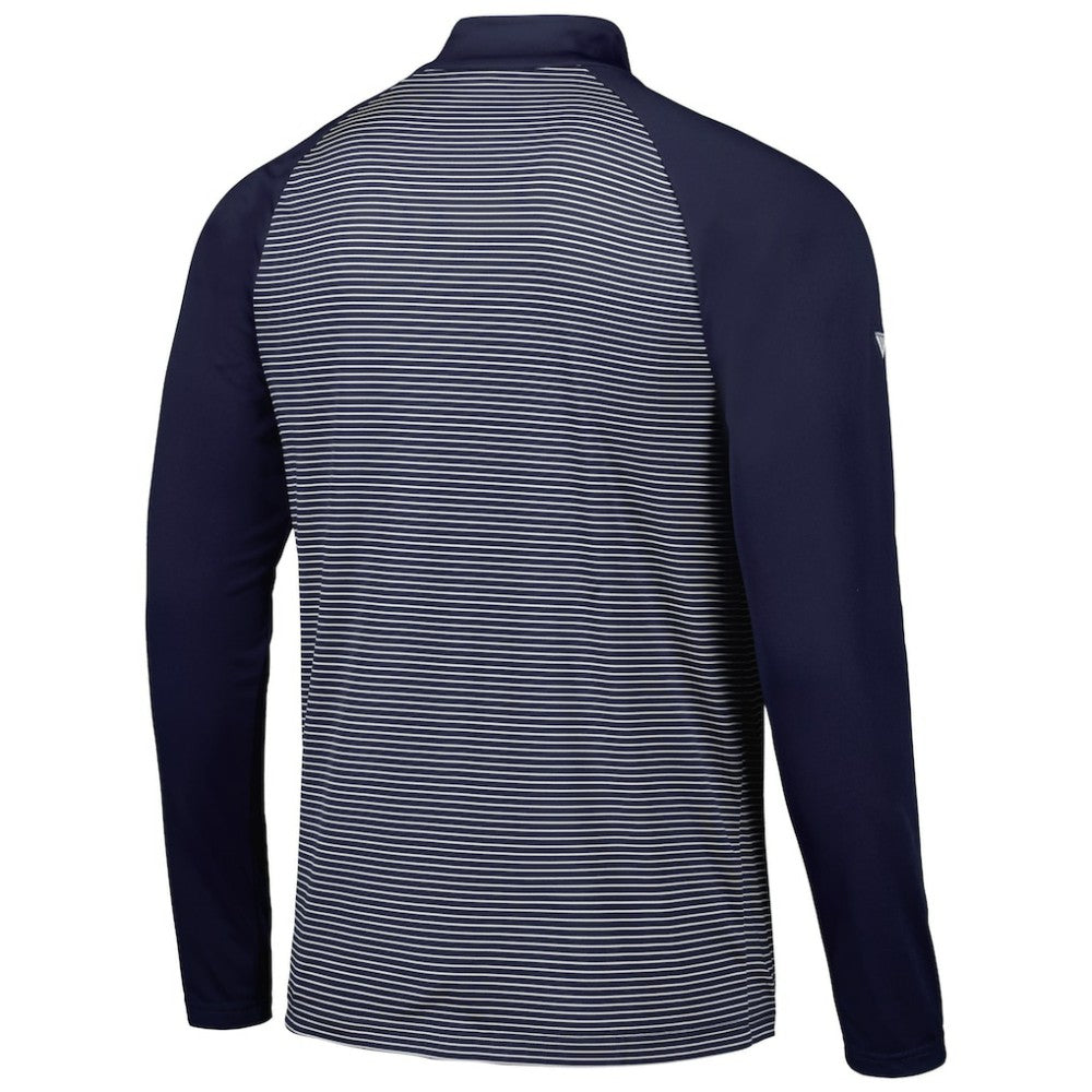 New York Yankees Levelwear Charter Striped Raglan Quarter-Zip Top - Navy - MLB Discount