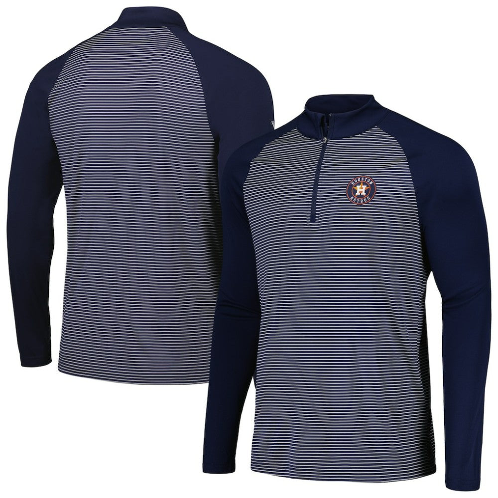 Houston Astros Levelwear Charter Striped Raglan Quarter-Zip Top - Navy - MLB Lifestyle