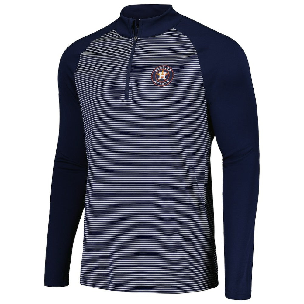 Houston Astros Levelwear Charter Striped Raglan Quarter-Zip Top - Navy - MLB Lifestyle
