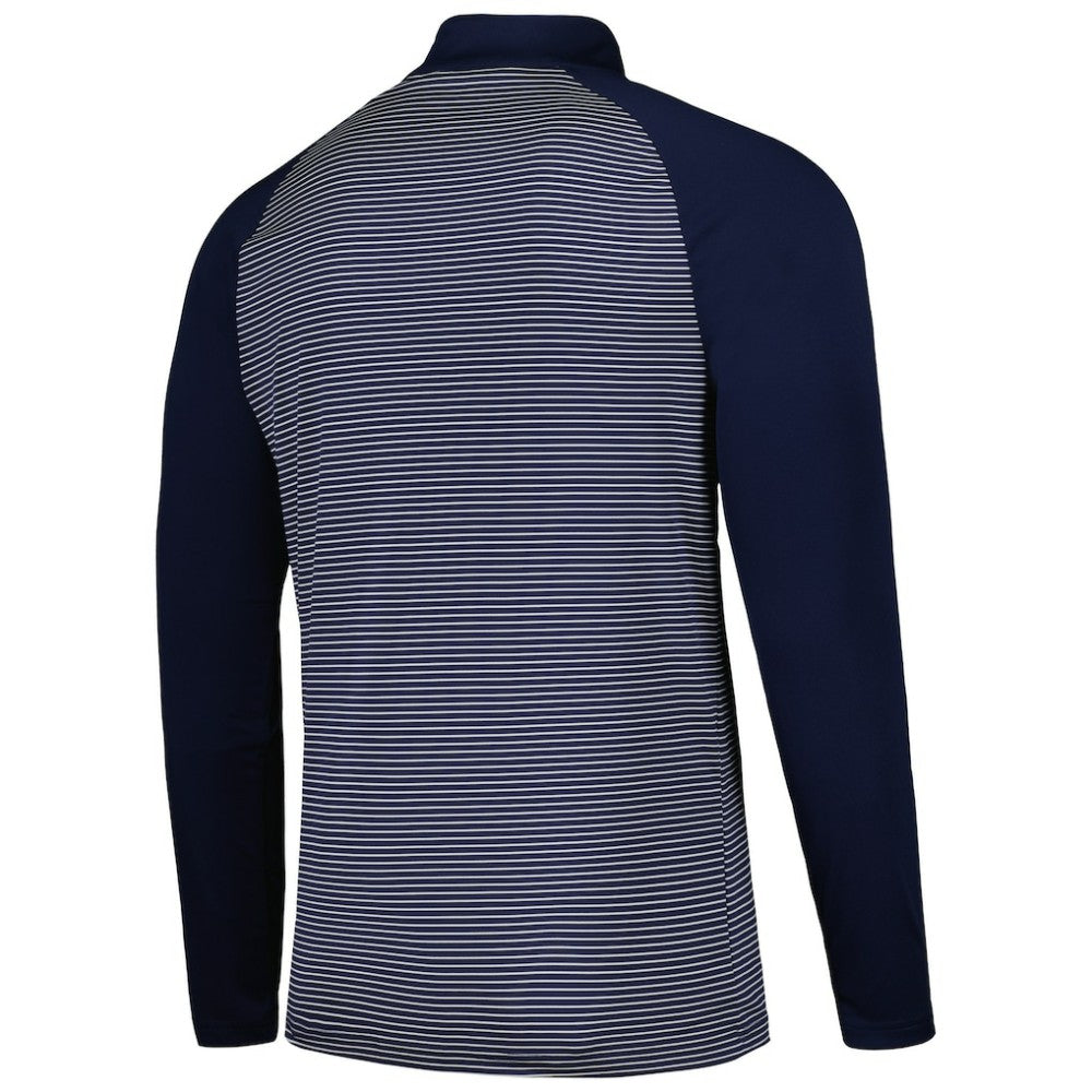 Atlanta Braves Levelwear Charter Striped Raglan Quarter-Zip Top - Navy - MLB on Sale
